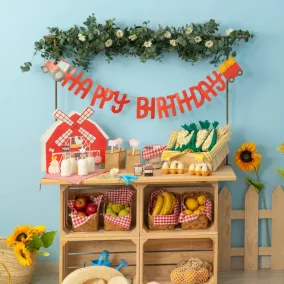 „Happy Birthday” Karton Girland - Farm
