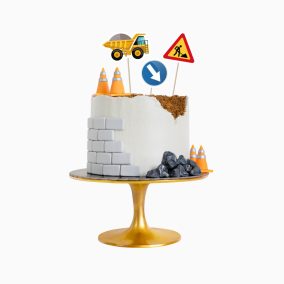 Munkagépes tortadísz - 10-15 cm - 7 db