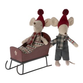 Maileg Piros szánkó egérkéknek