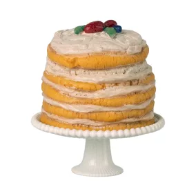 Maileg Szülinapi torta és tortaállvány - törtfehér