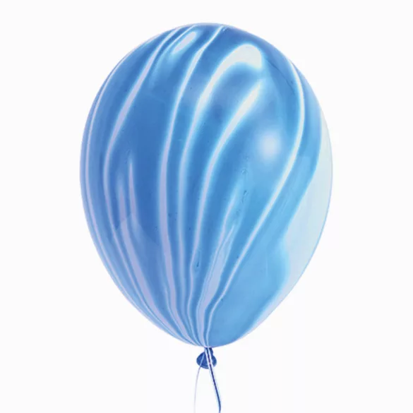 Kék márvány mintás latex lufi - 30 cm 5 db-os