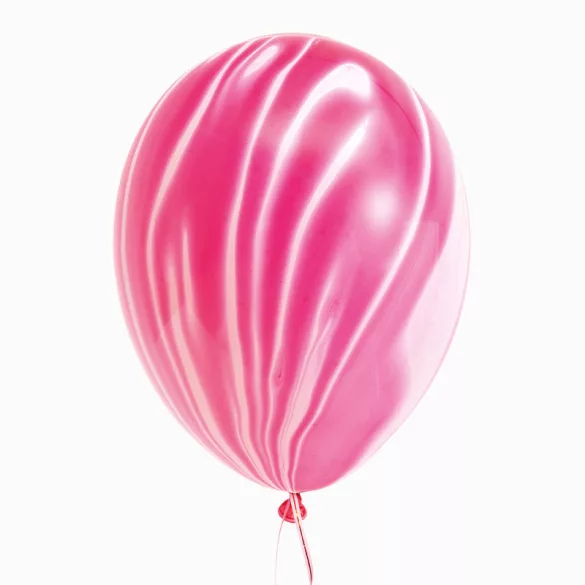 Rózsaszín márvány mintás latex lufi - 30 cm 5 db-os