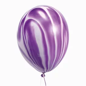 Lila márvány mintás latex lufi - 30 cm 5 db-os