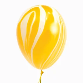 Sárga márvány mintás latex lufi - 30 cm 5 db-os