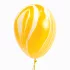 Sárga márvány mintás latex lufi - 30 cm 5 db-os