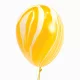 Sárga márvány mintás latex lufi - 30 cm 5 db-os