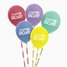   „Happy Birthday” matt lufi szett függőleges girlandokkal