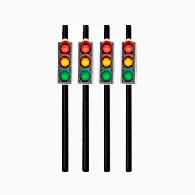   Közlekedési lámpa mintás papír szívószál 20 cm - 8 db-os