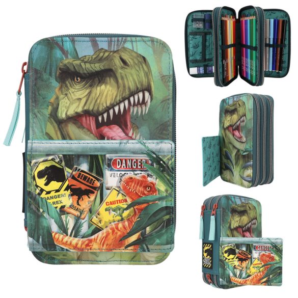 Dino World 3 emeletes töltött tolltartó - Danger