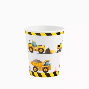 Építkezés mintás papírpohár – 270 ml - 10 db