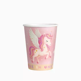 Unikornis papírpohár 270 ml - Baby Pink 10 db-os