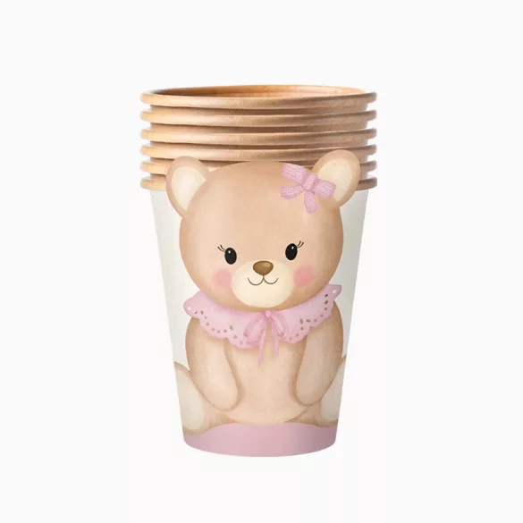 Macis papírpohár 270 ml - Baby Pink 6 db-os