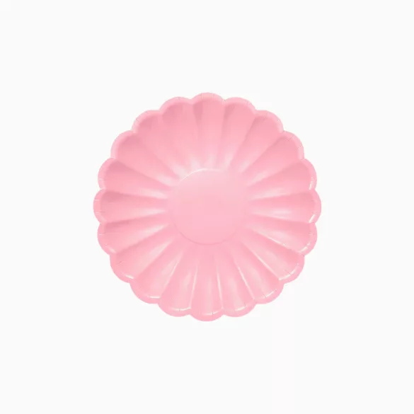 Pasztell rózsaszín desszertes papírtányér 18 cm - 8 db-os
