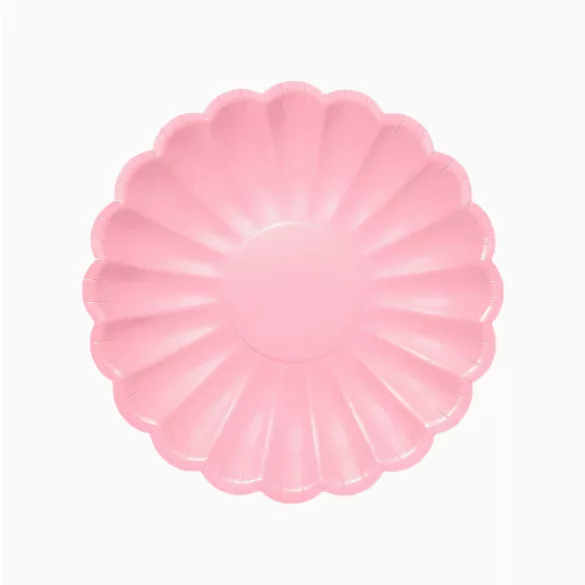Pasztell rózsaszín papírtányér 23 cm - 6 db-os