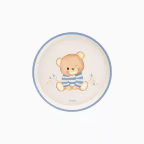 Babaköszöntő Macis papírtányér 17 cm Baby Blue 6 db-os