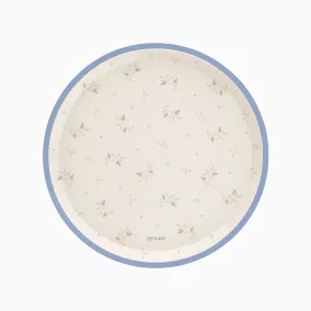 Kék virágos papírtányér 23 cm 6 db-os
