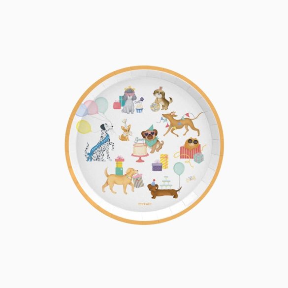 Kiskutyás papírtányér 17 cm - 6 db-os