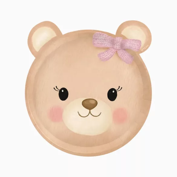 Macis papírtányér - Baby Pink - 20,5×22 cm 6 db-os