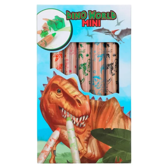 Dino World Mini Színesceruza és Hegyező Készlet