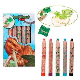 Dino World Mini Színesceruza és Hegyező Készlet