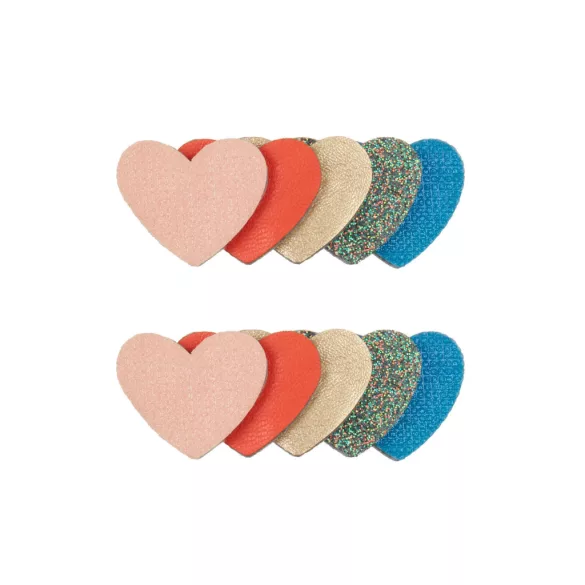 Retro szívecskék - 2 db-os hajcsat szett