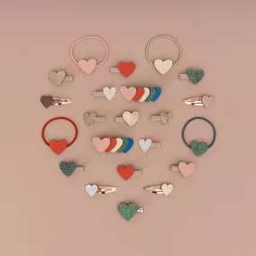 Retro szívecskék - 2 db-os hajcsat szett