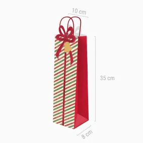   Karácsonyi bortartó ajándéktáska - 10 × 8 × 35 cm - 1 db