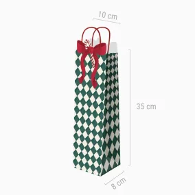   Karácsonyi bortartó ajándéktáska - 10 × 8 × 35 cm - 1 db