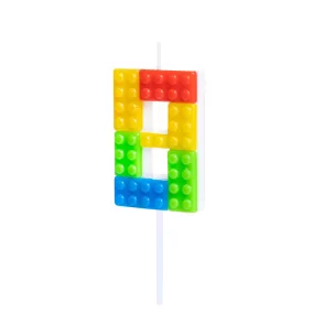 Építőkockás tortagyertya - 8-as szám