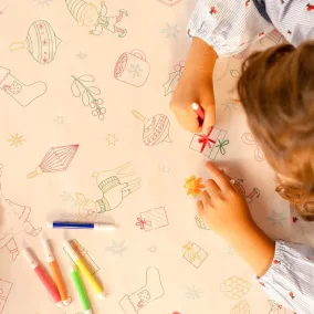   Mikulásos színezhető vízálló papír asztalterítő filcekkel - 1,2 × 1,8 m
