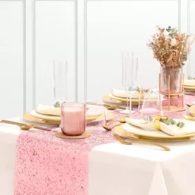 Csillogó asztali futó - rose gold