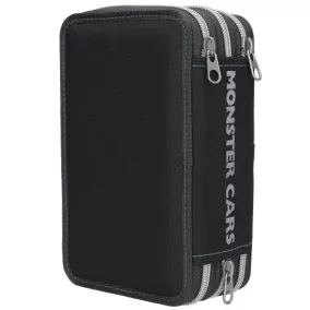   Monster Cars 3 emeletes töltött tolltartó - LED világítással - Rendőrautó