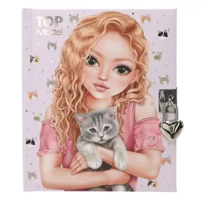 TOPModel titkos napló lakattal - Kitty and Doggy lila