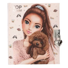 TOPModel titkos napló lakattal - Kitty and Doggy barna