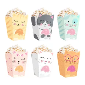Cicás popcornos dobozok - 8,5 × 15 cm - 6 db
