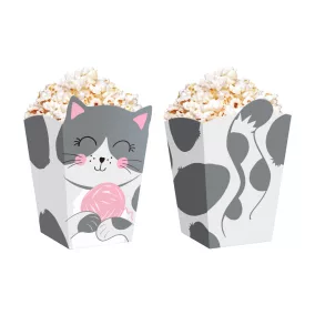 Cicás popcornos dobozok - 8,5 × 15 cm - 6 db