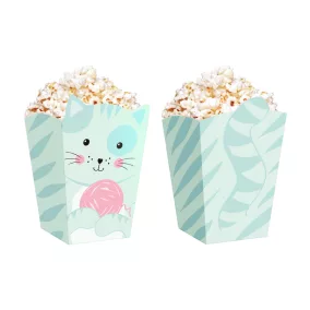 Cicás popcornos dobozok - 8,5 × 15 cm - 6 db