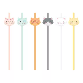 Cicás papír szívószálak - 19,5 cm - 6 db