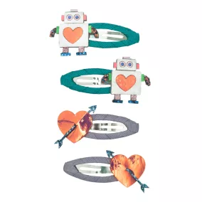 Robot és szívecske csatok - 4 db-os szett