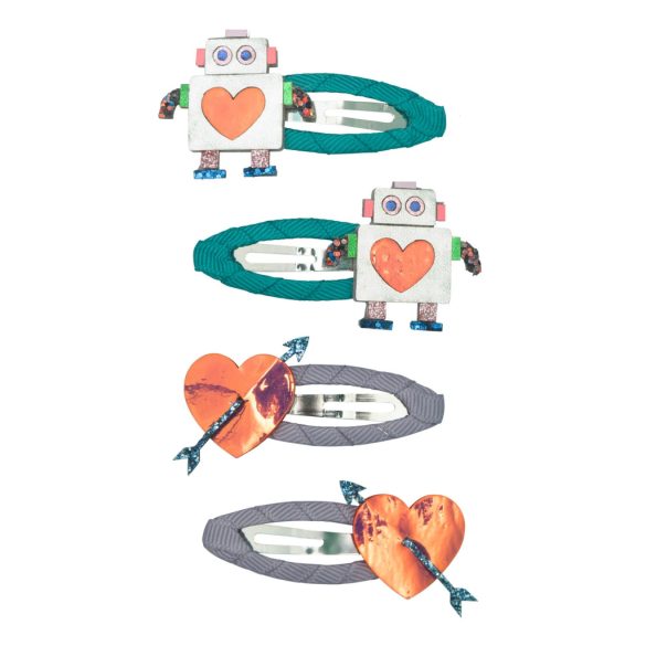 Robot és szívecske csatok - 4 db-os szett