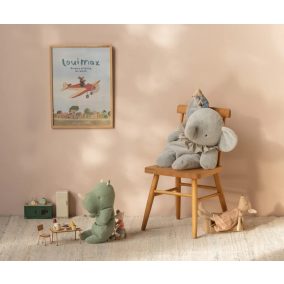 Maileg Nagy Plüss Elefánt - Kék/szürke 45 cm