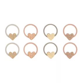 Szívecskés hajgumik - 8 db-os szett