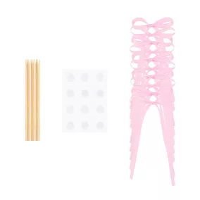 DIY tortadísz rózsaszín masnival - 1 db