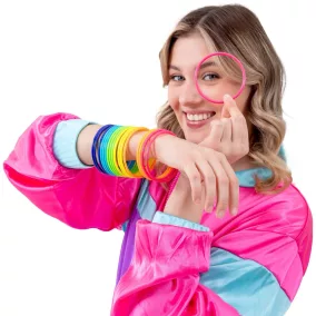 Színes neon diszkó karkötő - 18 db
