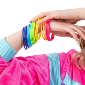 Színes neon diszkó karkötő - 18 db
