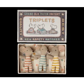 Maileg Egérkék Hármasikrek dobozban