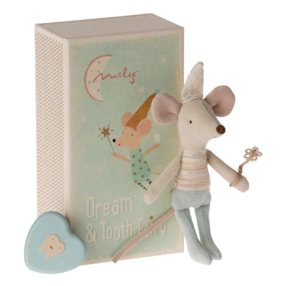 Maileg Fogtündér egér dobozban - Kék - Little Brother