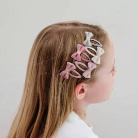 Bársony masnis mini csatok - 5 db-os szett