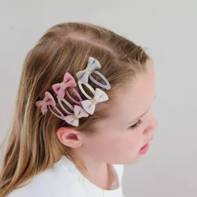 Bársony masnis mini csatok - 5 db-os szett