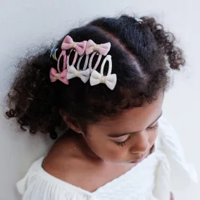 Bársony masnis mini csatok - 5 db-os szett